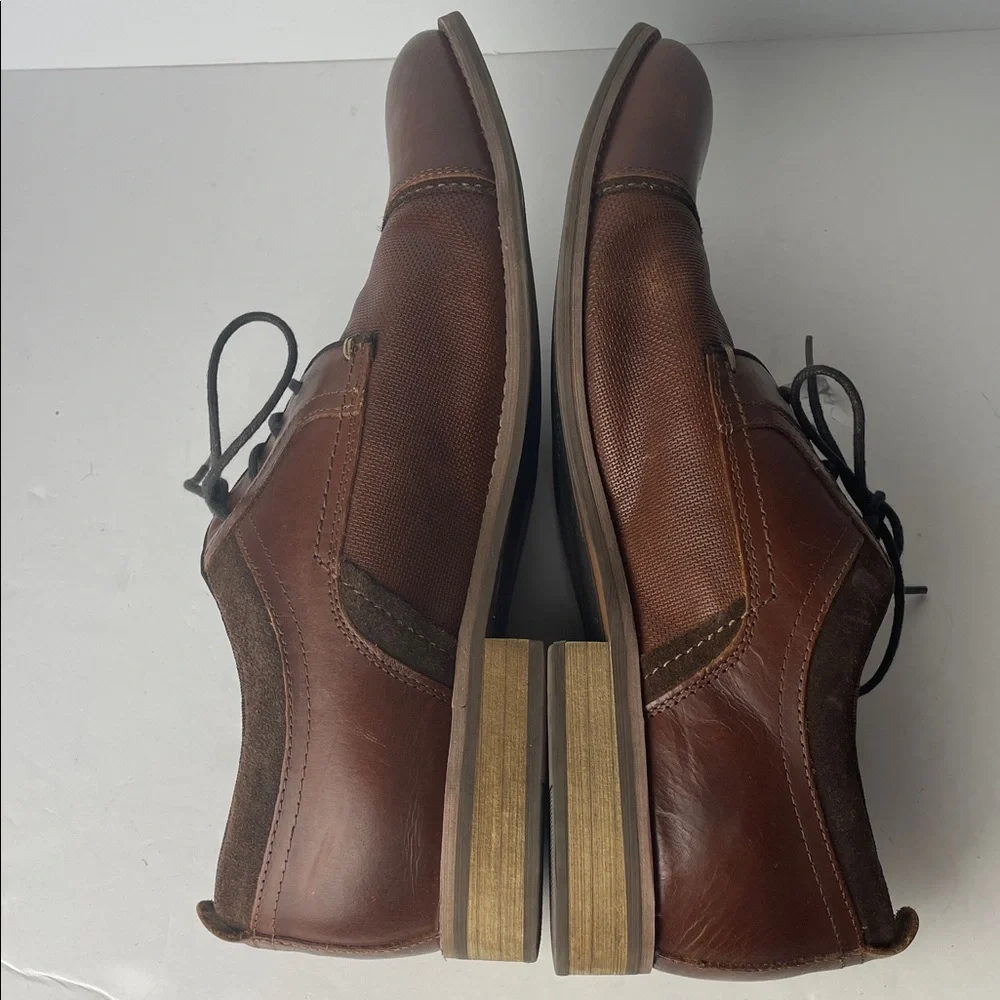 Sonoma Brown Leather Cap-Toe Dress Shoes